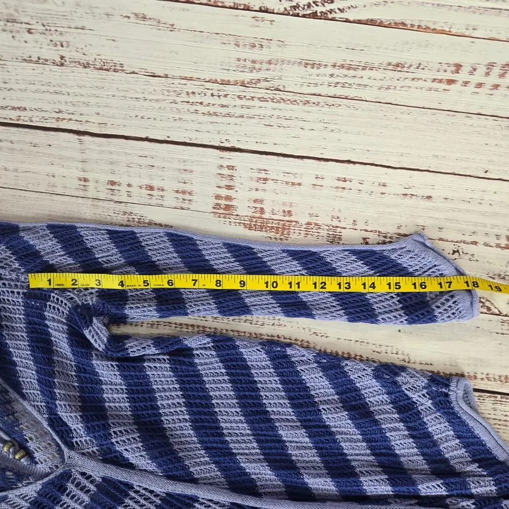 Tommy Bahama Purple Striped Knit Hooded Swim Coverup